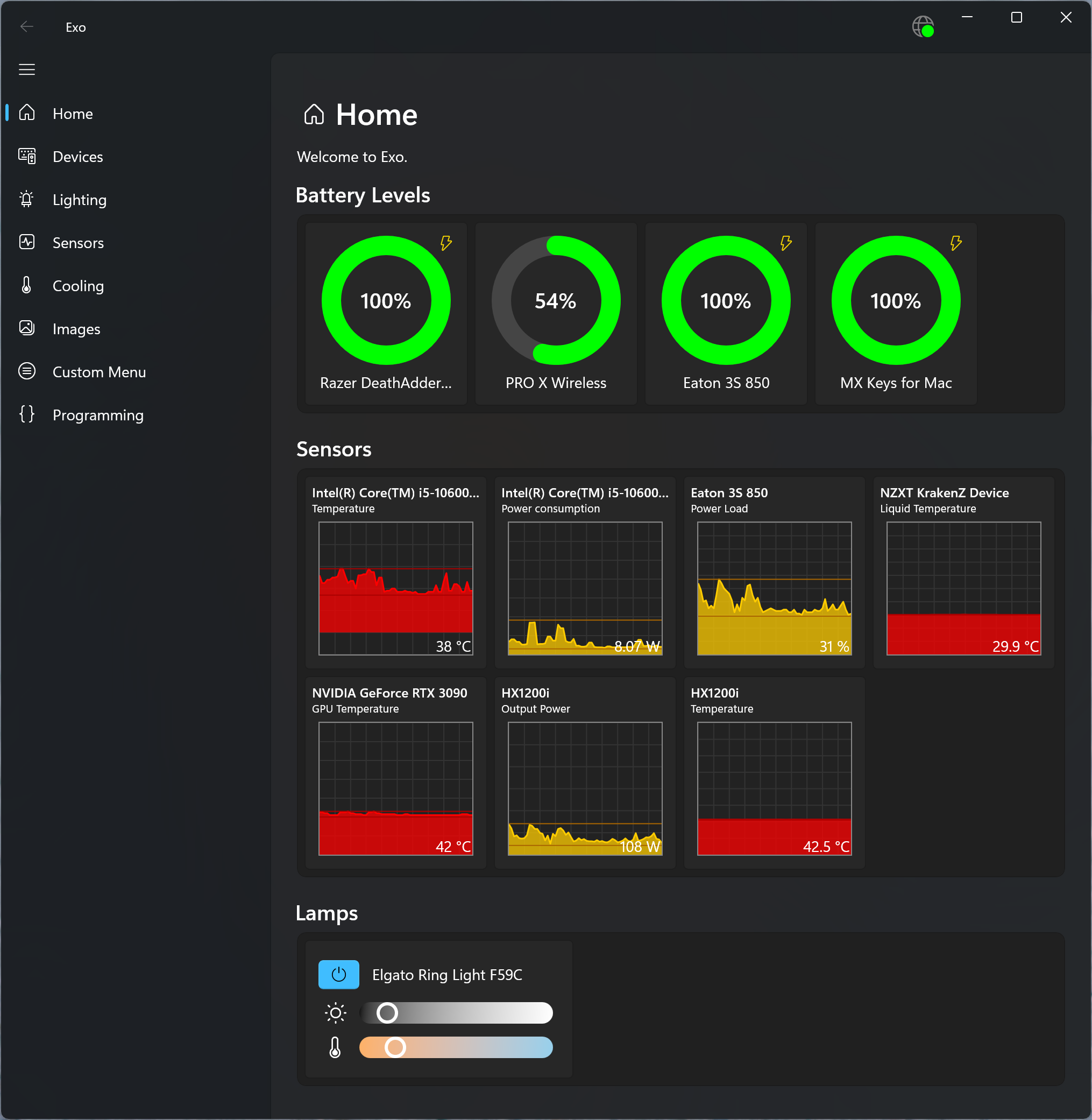 Screenshot of the Home Page